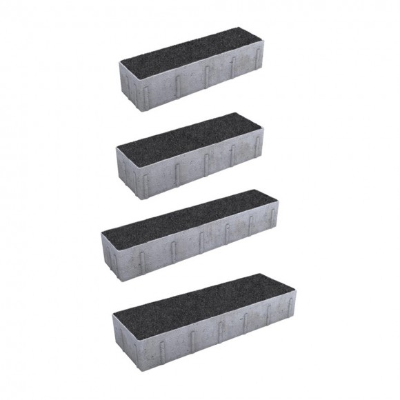 Тротуарная плитка ПАРКЕТ - Стоунмикс Черный, комплект из 4 видов плит Тротуарная плитка ПАРКЕТ - Стоунмикс Черный, комплект из 4 видов плит