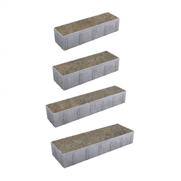 Тротуарная плитка ПАРКЕТ - Искусственный камень Базальт, комплект из 4 видов плит