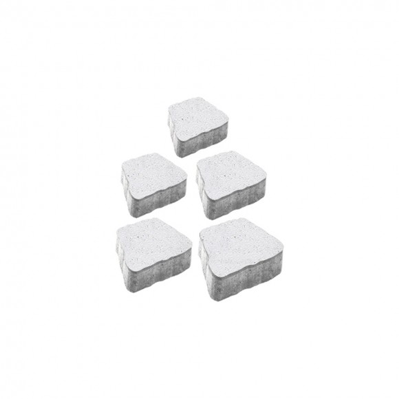 Тротуарная плитка АНТИК - Стоунмикс Белый, комплект из 5 видов плит