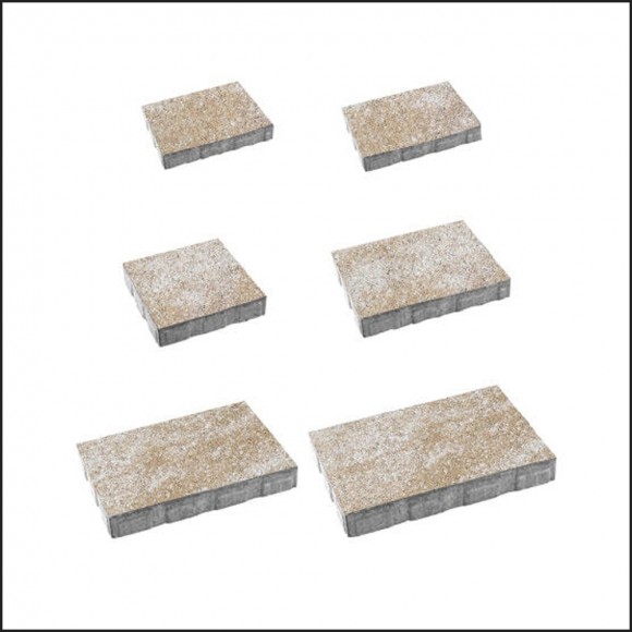 Тротуарная плитка АНТАРА Б.1.АН.6, комплект из 6 видов плит Искусственный камень Базальт