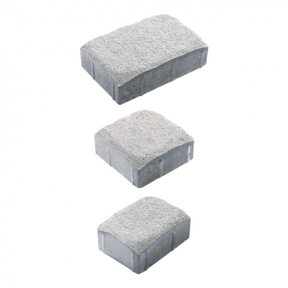 Тротуарная плитка УРИКО, комплект из 3 видов плит, Стоунмикс Белый