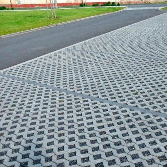 Тротуарная плитка ГАЗОННАЯ РЕШЕТКА Б.1.ГР.8 597х397х80мм Стандарт Серый