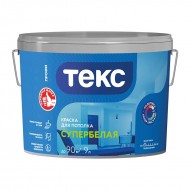 Краска в/д для потолка Текс Профи супербелая (9 л) Краска в/д для потолка Текс Профи супербелая (9 л)