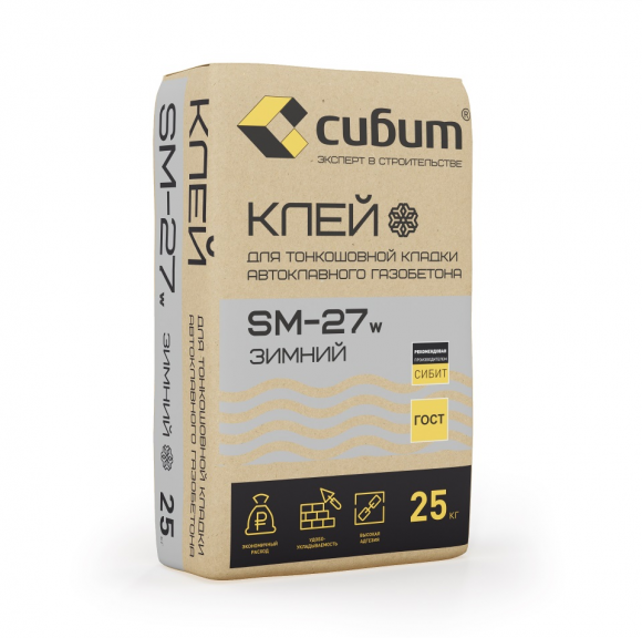 КЛЕЙ ДЛЯ ГАЗОБЕТОНА СИБИТ ЗИМНИЙ, 25 КГ КЛЕЙ ДЛЯ ГАЗОБЕТОНА СИБИТ ЗИМНИЙ, 25 КГ